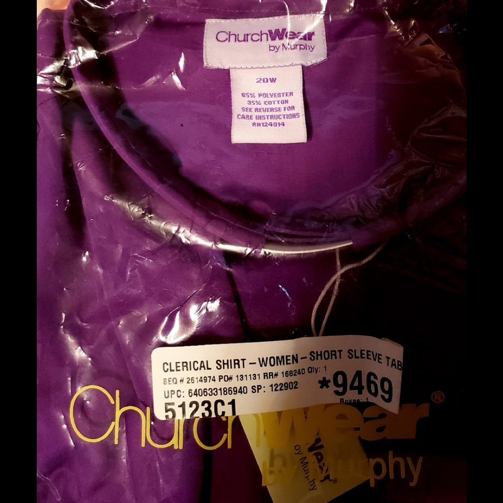 NIP size 20 women’s Clergy blouse, short sleeve